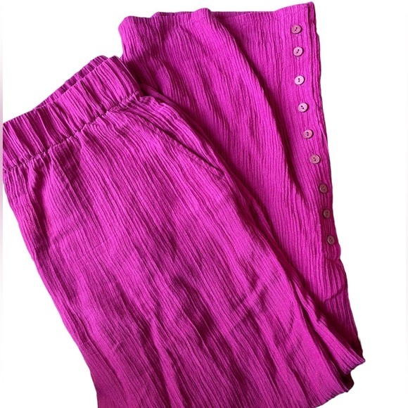 Soft Surroundings Pants - Soft Surroudings Pants Womens Medium Petite Pink Fushia Pull On Flowy Palazzo